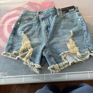 Kendall & Kylie Blue Distressed Jean Shorts